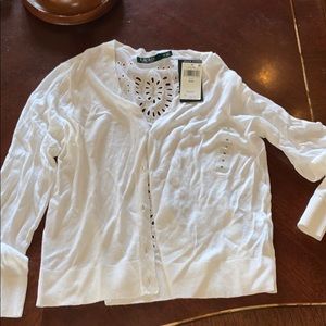 RALPH LAUREN POLO CARDIGAN - WHITE